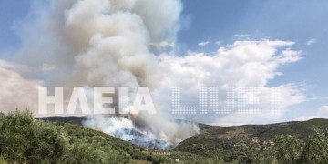 Μεγάλη φωτιά στη Ζαχάρω Ηλείας