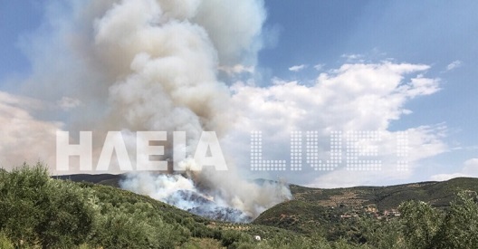 Μεγάλη φωτιά στη Ζαχάρω Ηλείας