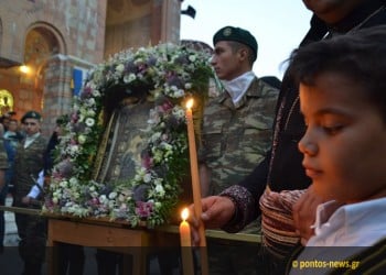 Στο Βέρμιο, για πρώτη φορά, οι εικόνες της Παναγίας Σουμελά και του Αγ. Γεωργίου Περιστερεώτα για την Κοίμηση της Θεοτόκου (φωτο, βίντεο)