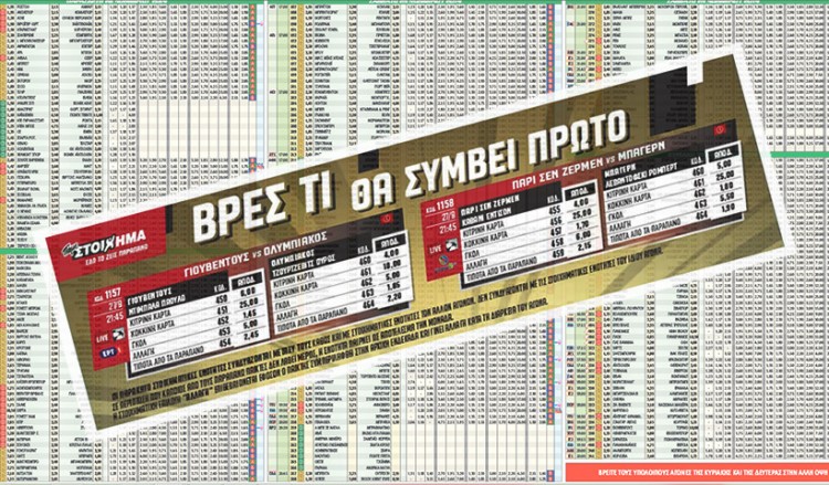 Γιουβέντους-Ολυμπιακός στα Ματς του Κουπονιού του Πάμε Στοίχημα
