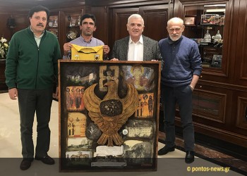 Ο Γιώργος Ζαχαριάδης παρέδωσε στην ΑΕΚ το χώμα της Παναγίας Σουμελά