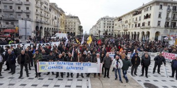 Ολοκληρώθηκε η πορεία των αγροτών στη Θεσσαλονίκη