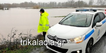 Προβλήματα στα Τρίκαλα από τις ισχυρές βροχοπτώσεις