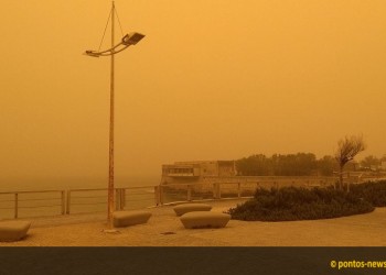 Η Κρήτη «πνίγεται» από την αφρικανική σκόνη (φωτο)