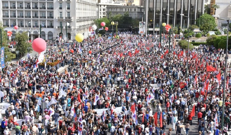 Μεγάλη συμμετοχή στις συγκεντρώσεις για την εργατική Πρωτομαγιά στην Αθήνα