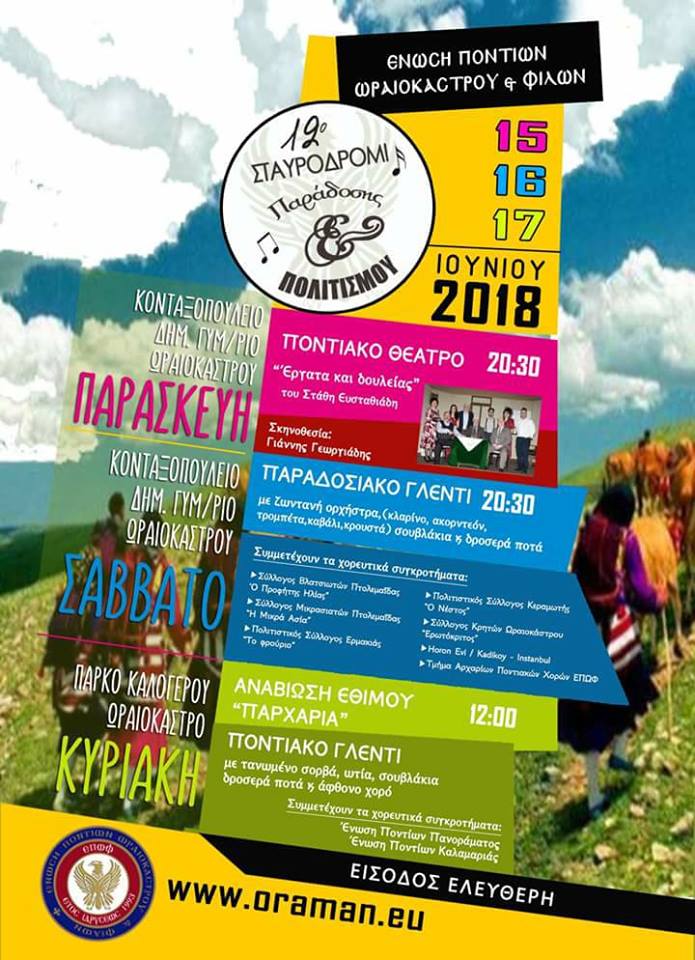 12ο Σταυροδρόμι Παράδοσης και Πολιτισμού από την Ένωση Ποντίων Ωραιοκάστρου και Φίλων - Cover Image