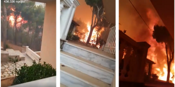 Σοκαριστικό βίντεο από την ώρα που η φωτιά καίει το Μάτι