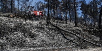 Σε ύφεση η φωτιά στην Εύβοια