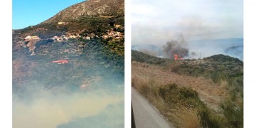 Νέα φωτιά στην Κεφαλονιά, εκκενώνεται προληπτικά σχολείο (βίντεο)