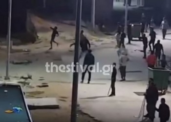 Άγρια επεισόδια χθες στα Διαβατά μεταξύ μεταναστών (βίντεο)