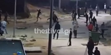 Άγρια επεισόδια χθες στα Διαβατά μεταξύ μεταναστών (βίντεο)