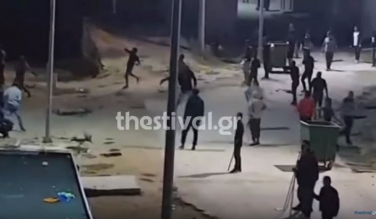Άγρια επεισόδια χθες στα Διαβατά μεταξύ μεταναστών (βίντεο)