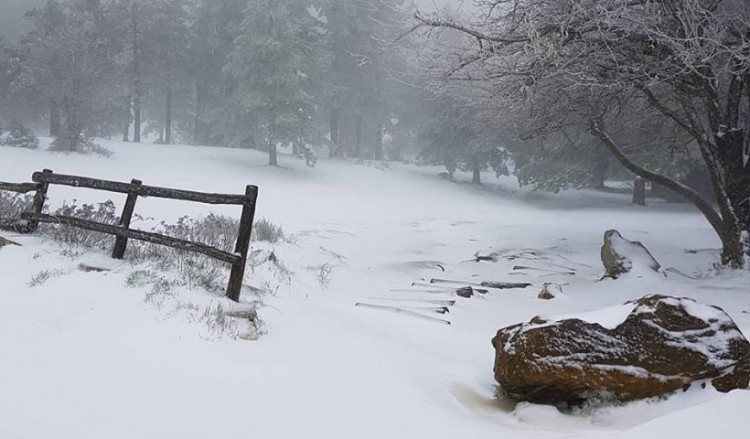 Η «Πηνελόπη» έφερε τα πρώτα χιόνια στην Πάρνηθα (φωτο, βίντεο)