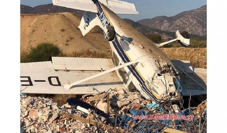 Ξάνθη: Συνετρίβη μονοκινητήριο αεροπλάνο (βίντεο)