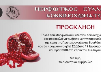 Κοπή βασιλόπιτας στον Μορφωτικό Σύλλογο Κοκκινοχώματος - Cover Image