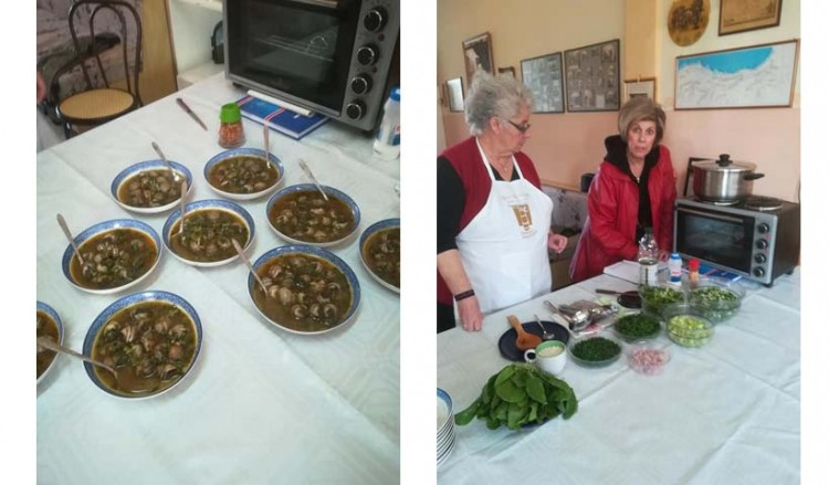 Κοχλίδια σούπα έφτιαξαν στο τμήμα ποντιακής κουζίνας των «Ακριτών» Νέας Κρώμνης