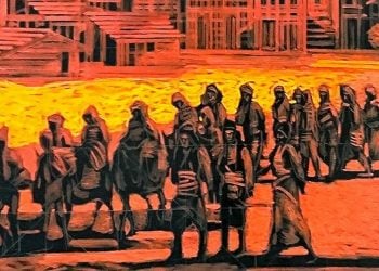 Λεπτομέρεια από πίνακα του Σωτήρη Λιούκρα που περιλαμβάνεται στη συλλογή του του Κ. Φωτιάδη «Πόντος: Δικαίωμα και υποχρέωση στη μνήμη»