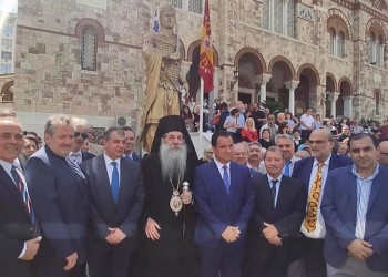 Αποκαλυπτήρια του ανδριάντα του Κωνσταντίνου Παλαιολόγου στον Πειραιά