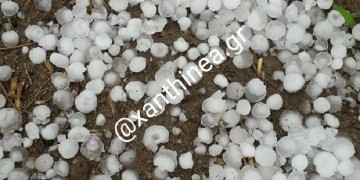 Χαλαζόπτωση έπληξε την Ξάνθη, ζημιές σε καλλιέργειες (βίντεο)