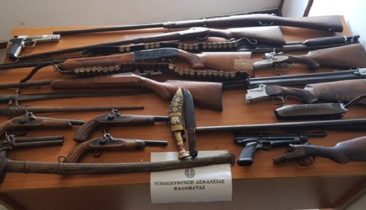 Καλαμάτα: Γυναίκα διατηρούσε οπλοστάσιο με παλαιά όπλα στο σπίτι της