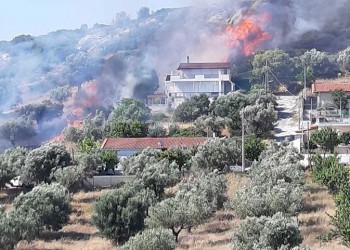 Υπό μερικό έλεγχο η φωτιά στα Σπάτα