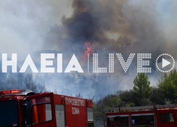 Απόγνωση στην Ηλεία με τη φωτιά – Απειλούνται χωριά (βίντεο)