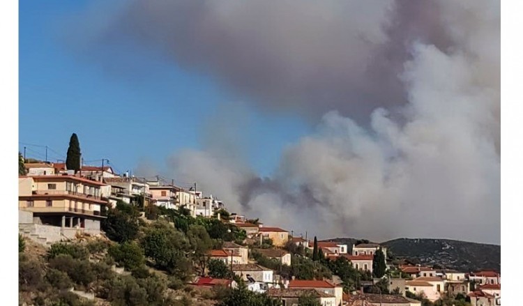 Φωτιά στην Ανατολική Μάνη: Ενισχύθηκαν οι πυροσβεστικές δυνάμεις