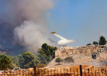 Μυκήνες: Η φωτιά προσέγγισε και τον αρχαιολογικό χώρο (φωτο, βίντεο)