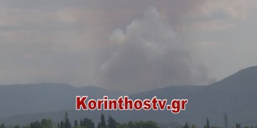 Φωτιά σε δάσος στην Κορινθία (βίντεο)