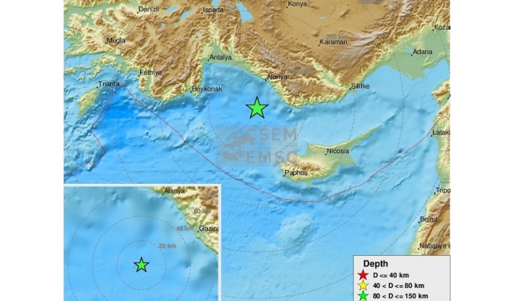 Σεισμός 5,2 βαθμών στην Αττάλεια – Αισθητός σε Κύπρο και Κρήτη