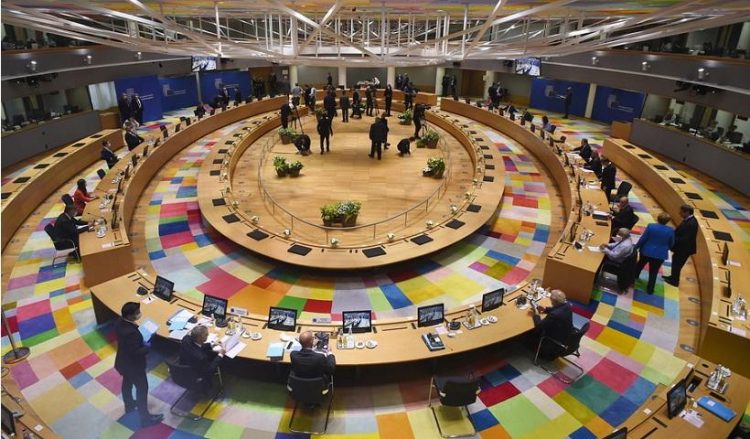 Πανοραμική άποψη από την αίθουσα του Ευρωπαϊκού Συμβουλίου (φωτ. αρχείου: EPA)