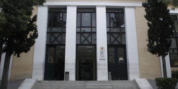 Το κτήριο 9 στα δικαστήρια της πρώην σχολής Ευελπίδων (φωτ.: ΑΠΕ-ΜΠΕ / Άλκης Κωνσταντινίδης)