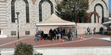 Rapid test στην πλατεία Ευόσμου (φωτ.: Δήμος Κορδελιού-Ευόσμου)