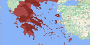 Η κατάσταση των περιοχών της Ελλάδας (φωτ.: Covid.gov.gr)