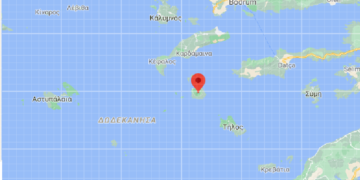 Η Νίσυρος στο χάρτη (φωτ.: google maps)