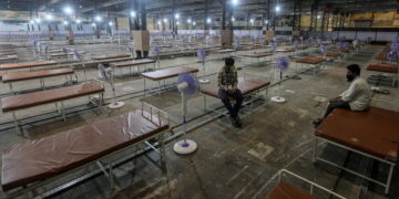 Ένα καινούργιο κέντρο περίθαλψης ασθενών με κορονοϊό στη Μουμπάι (φωτ.: ΑΠΕ-ΜΠΕ/ ΕΡΑ/ Divyakant Solanki)