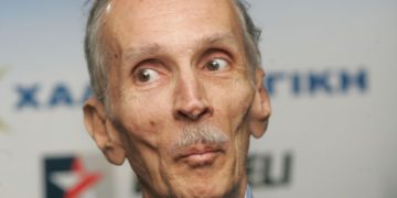 Ο Κωνσταντίνος Αγγελόπουλος σε εκδήλωση με αφορμή την συμπλήρωση σαράντα χρόνων συνεργασίας της Χαλυβουργικής με την ιταλική εταιρία Danieli, το 2006 (φωτ.: ΑΠΕ-ΜΠΕ /Ορέστης Παναγιώτου)