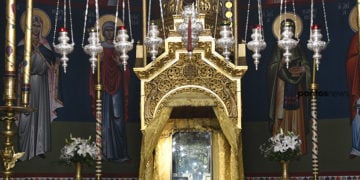 Η εικόνα της Παναγίας Σουμελά στο μοναστήρι στο Βέρμιο (φωτ.: Φίλιππος Φασούλας)