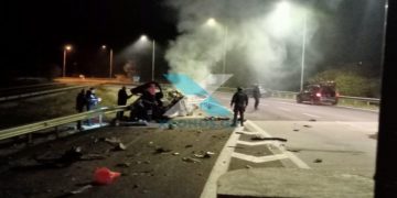 Το σημείο του θανατηφόρου τροχαίου στα διόδια Ιάσμου (Φωτ.: xronos.gr)