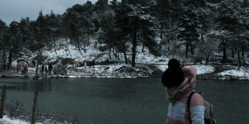 Χιόνια στη λίμνη Μπελέτσι στην Πάρνηθα (φωτ.: EUROKINISSI / Αντώνης Νικολόπουλος)