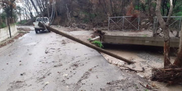 Δρόμος στη βόρεια Εύβοια (φωτ.: Facebook / Γιώργος Τσαπουρνιώτης)