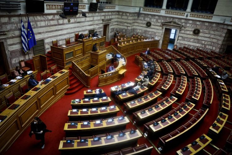 Εικόνα από την Ολομέλεια της Βουλής (φωτ.: Eurokinissi/ Γιώργος Κονταρίνης)