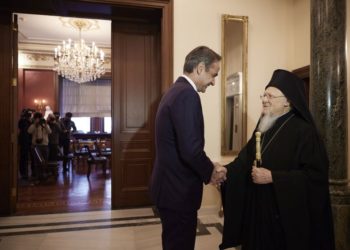 Συνάντηση του πρωθυπουργού Κυριάκου Μητσοτάκη με τον Οικουμενικό Πατριάρχη Βαρθολομαίο στην Κωνσταντινούπολη, Κυριακή 13 Μαρτίου 2022 (φωτ.: Γ.Τ Πρωθυπουργού/ EUROKINISSI/ Δημήτρης Παπαμήτσος)