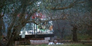 Φωτογραφία από το κτήμα όπου βρέθηκαν νεκροί οι δύο άνδρες. (Eurokinissi/Βασίλης Παπαδόπουλος)