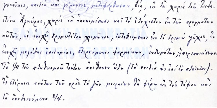 Απόσπασμα από την αναφορά του Δημητρίου Καλλέργη στο υπουργείο Εξωτερικών, στις 21 Απριλίου 1917 (πηγή: sitalkisking.blogspot.com)