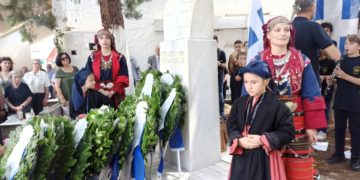 Στιγμιότυπο από την εκδήλωση τιμής και μνήμης στο Μελισσοχώρι (φωτ.: Γρ. Τύπου Δήμου Ωραιοκάστρου)