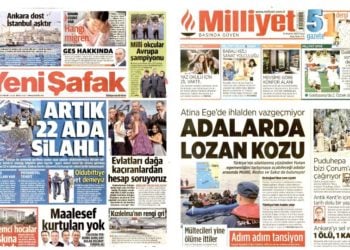 Τα πρωτοσέλιδα των δύο τουρκικών εφημερίδων μεγάλης κυκλοφορίας