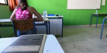 Στιγμιότυπο από Γενικό Λύκειο στον Πύργο Ηλείας (φωτ.: Γιάννης Σπυρούνης/ ILIALIVE.GR/EUROKINISSI)