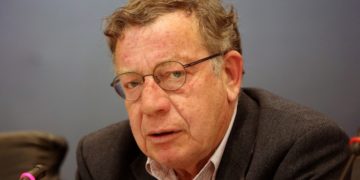 O Ηλίας Νικολακόπουλος μιλάει στην εκδήλωση της ΓΓΕΕ με αφορμή τα 50 χρόνια από το πραξικόπημα της 21ης Απριλίου 1967, Παρασκευή 28 Απριλίου 2017. (Φωτ. αρχείου: ΑΠΕ-ΜΠΕ/Αλέξανδρος Βλάχος)