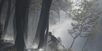 Εικόνα από τη φωτιά στο Πόρτο Γερμενό (φωτ.: Μιχάλης Καραγιάννης/EUROKINISSI)